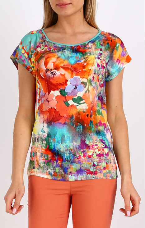 Watercolor print blouse