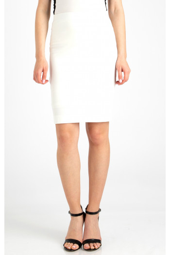 Ecru Jersey Pencil Skirt