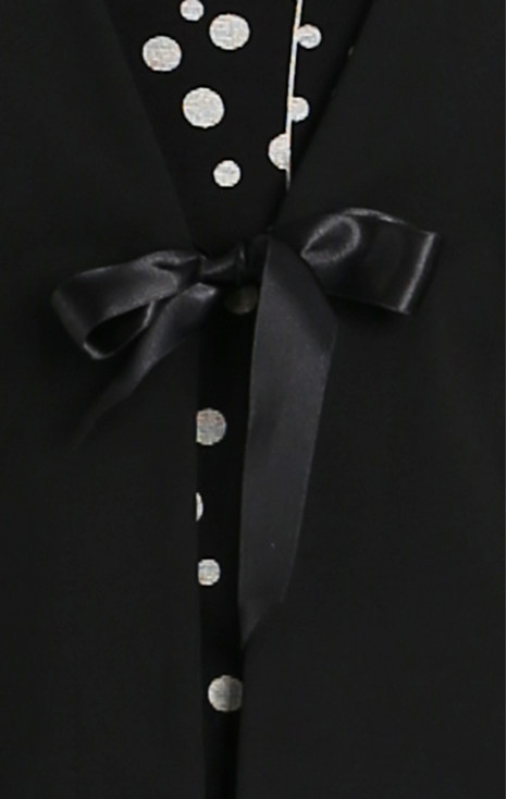 Black long sleeve jacket with satin bow