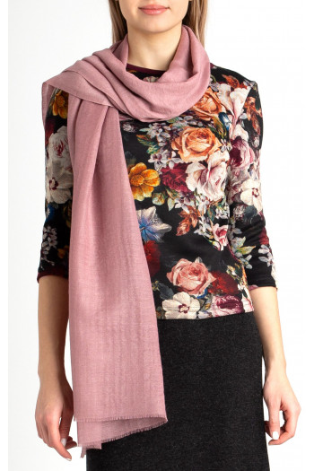 Wool and Silk Scarf in Rose