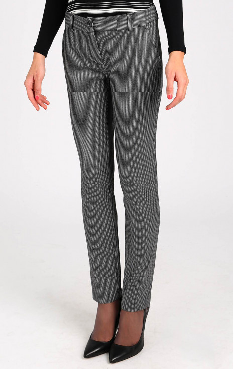 Straight-fit black and white trousers