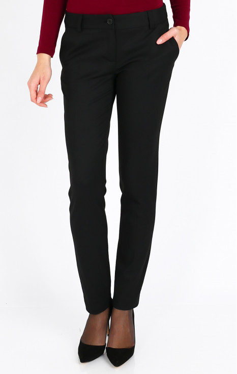 Straight-fit black trousers