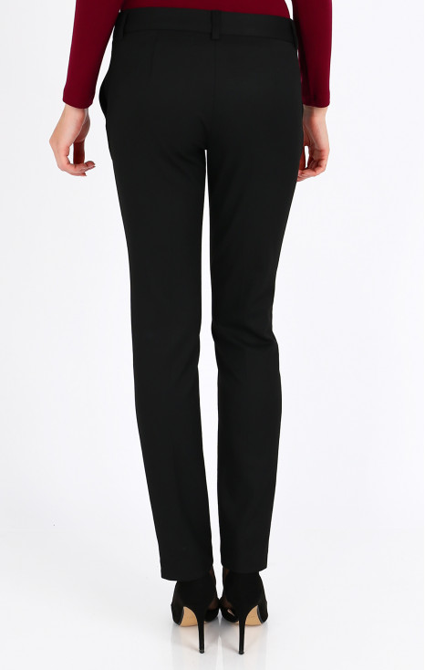 Straight-fit black trousers