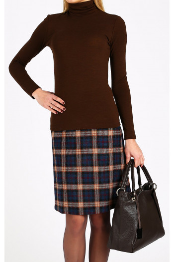 Polo Neck Top in Brown [1]