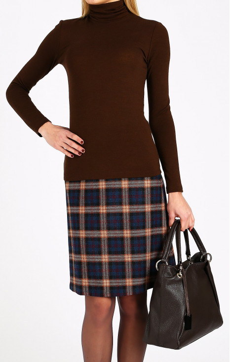 Polo Neck Top in Brown