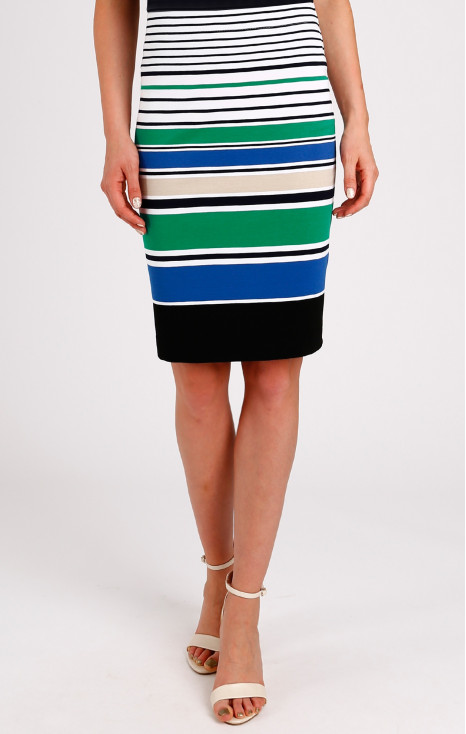 Striped jersey skirt