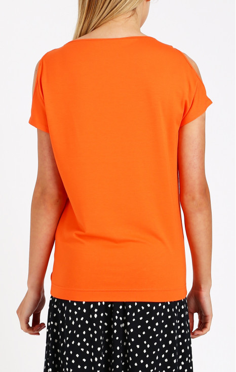 Cut Out Detail T-shirt in Orange