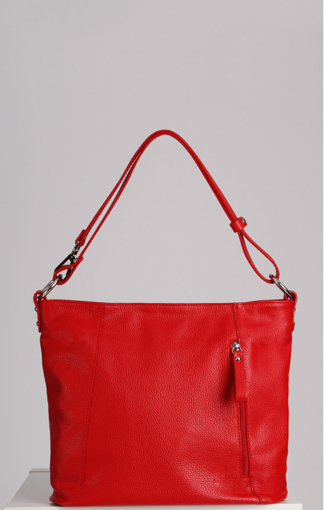Medium Leather Bag in True Red