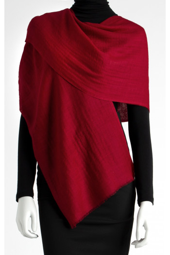 Wool and Silk Scarf in Claret