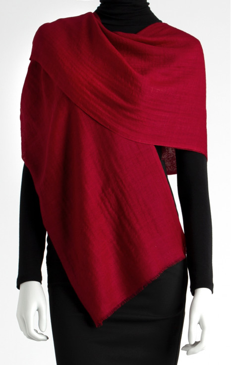 Wool and Silk Scarf in Claret