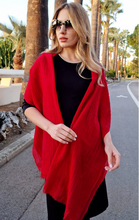 Wool and Silk Scarf in Red