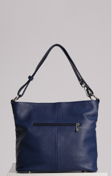 Medium Leather Bag in Indigo