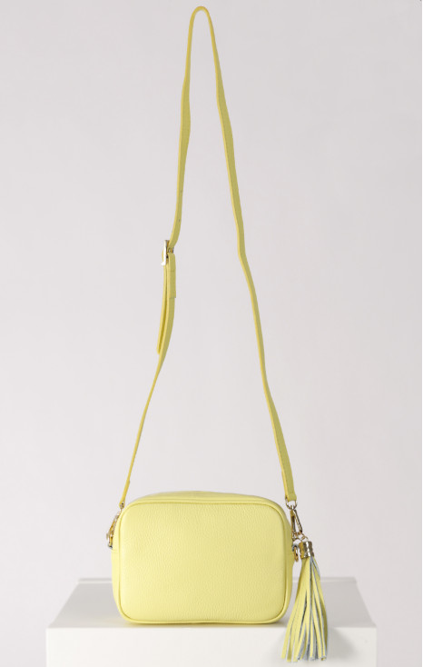 Crossbody Bag with Tassel in Yellow