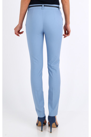 Slim Cotton Trousers in Light Blue [1]