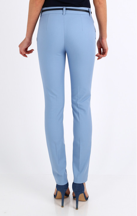 Slim Cotton Trousers in Light Blue [1]