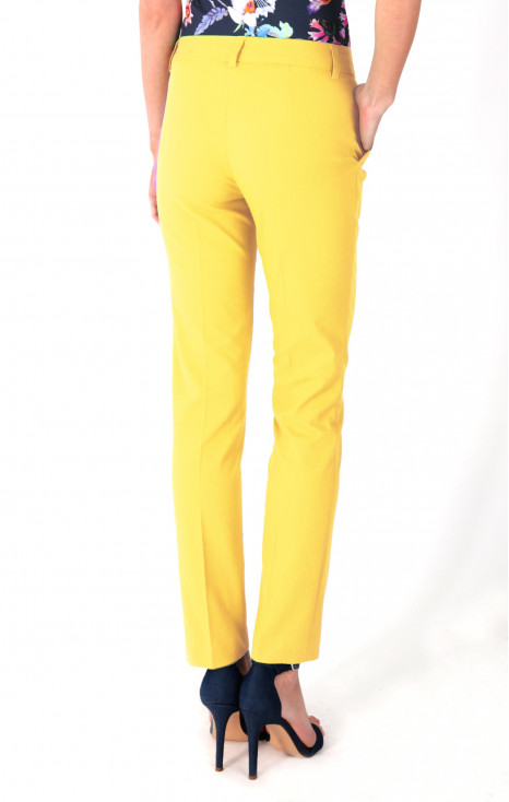 Slim Cotton Trousers in Yellow [1]