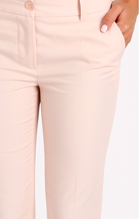 Slim Cotton Trousers in Soft Pink