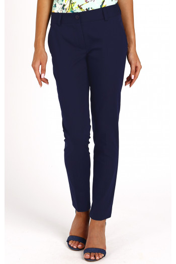 Straight - fit dark blue trousers