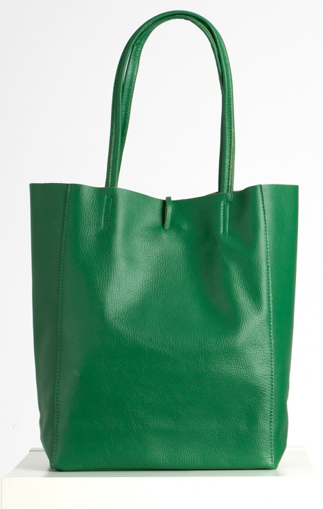 Large Leather Tote Bag in Green