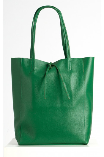 Large Leather Tote Bag in Green