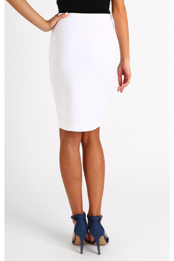 White Jersey Pencil Skirt [1]