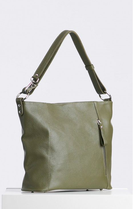 Medium Leather Bag in Olive