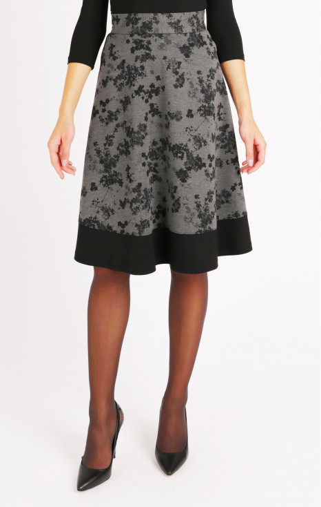 Stretch-Knit Flared Skirt