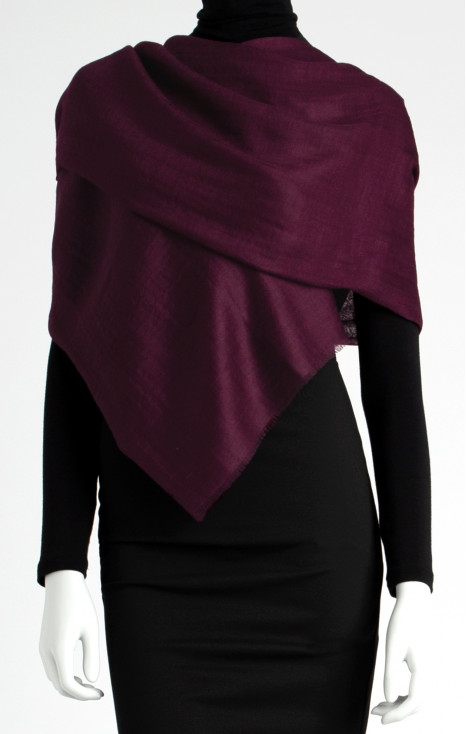 Wool and Silk Scarf in Plum