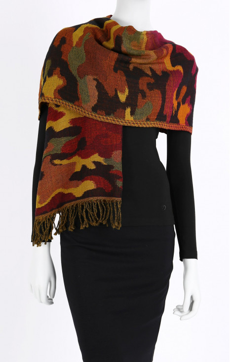 Wool-cotton scarf