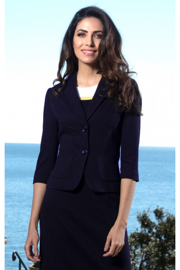 Blazer with Pockets and 3/4 sleeves In Arsenic