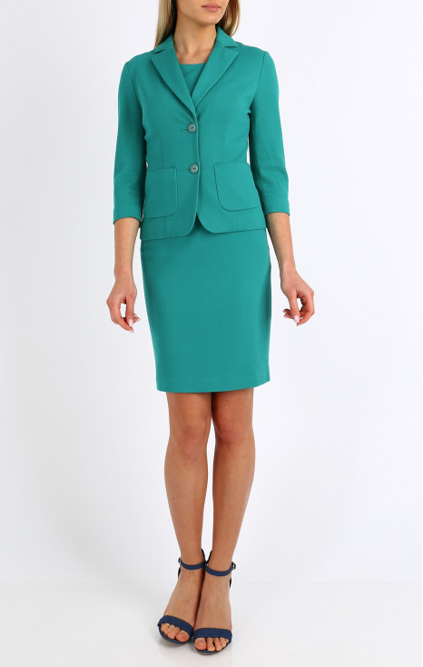 Blazer with Pockets and 3/4 sleeves In Mint Leaf