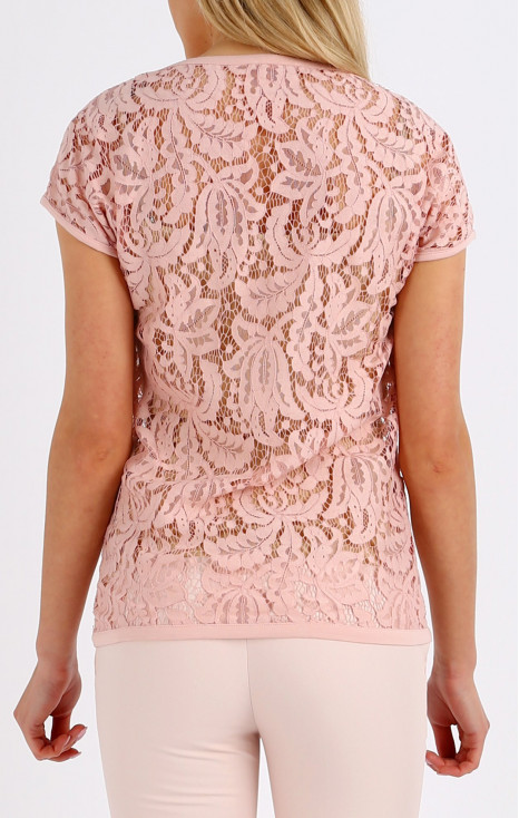 Dropped shoulders lace top