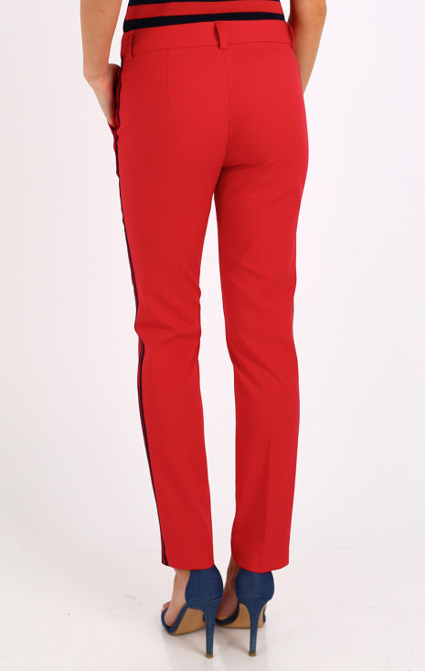 Cigarette trousers with side stripes
