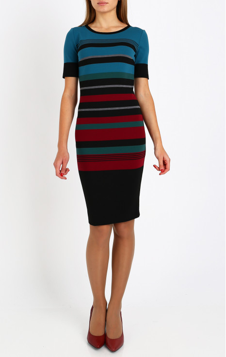 Striped straight-fit dress