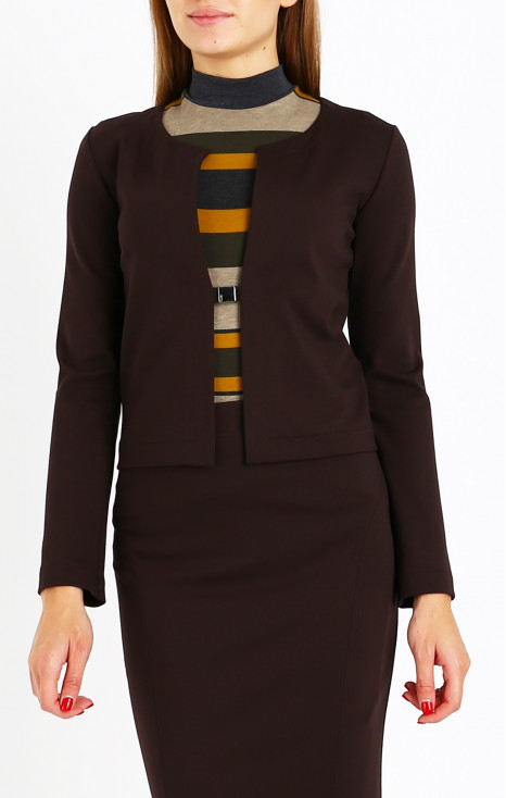 Tailored Short Jacket in Brown