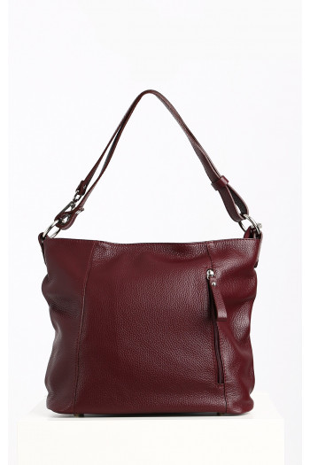 Practical women’s bag made of high-quality genuine leather in Dark Wine color