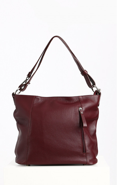 Medium Leather Bag in Dark Red