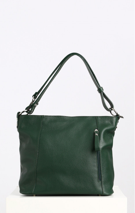 Medium Leather Bag in Dark Green