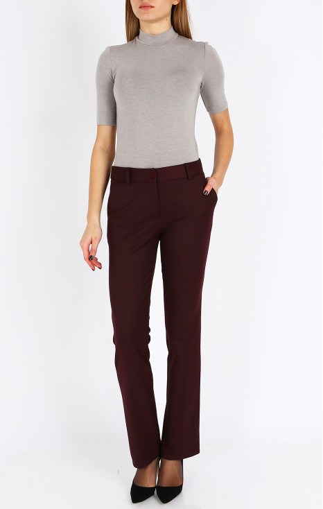 Straight Trousers in Dark Red
