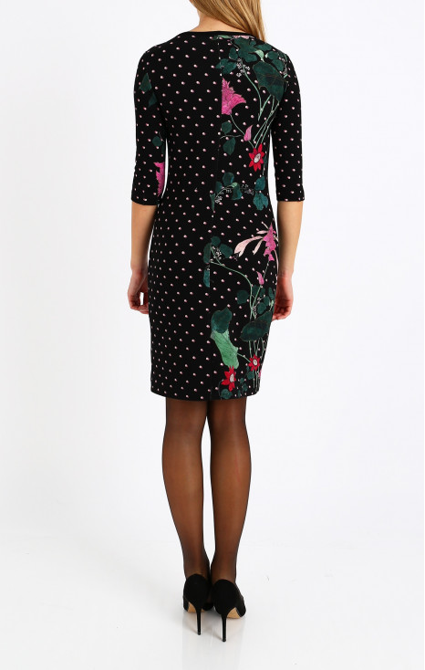 Straight-fit dress with flower print