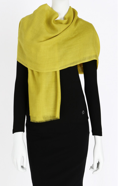 Wool and Silk Scarf in Olive