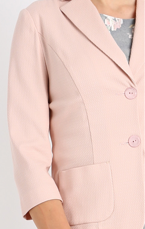 Blazer with Pockets and 3/4 sleeves In Pink