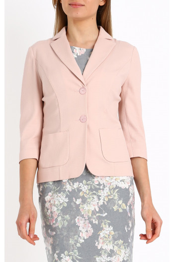Blazer with Pockets and 3/4 sleeves In Pink