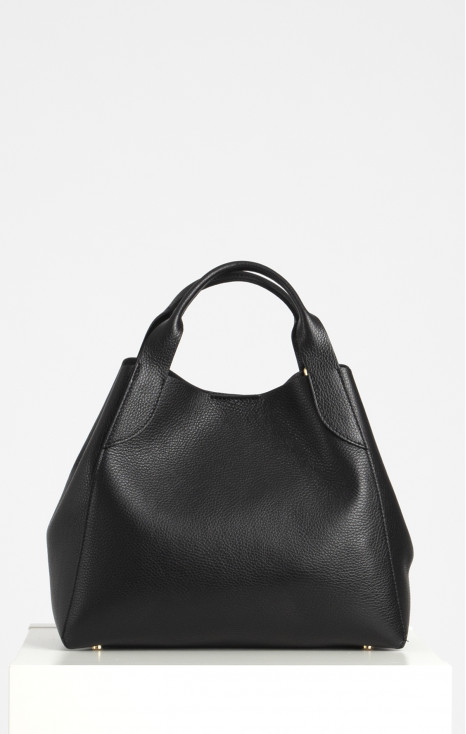 Handmade genuine leather bag in Black