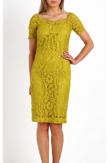 Lace Midi Dress in Yellow [1]