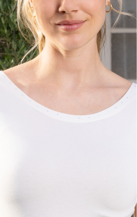 Fitted top with Swarovski crystals
