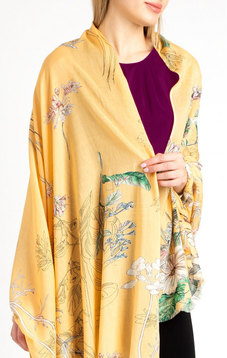 Floral Print Scarf in Yellow [1]