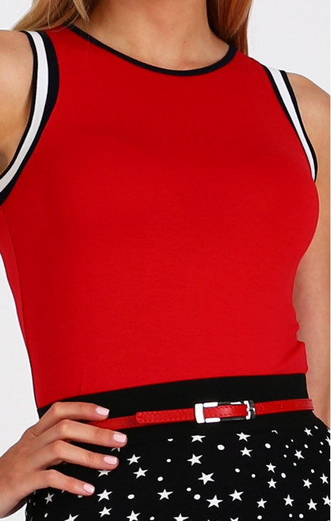 Vest Top In Red and White