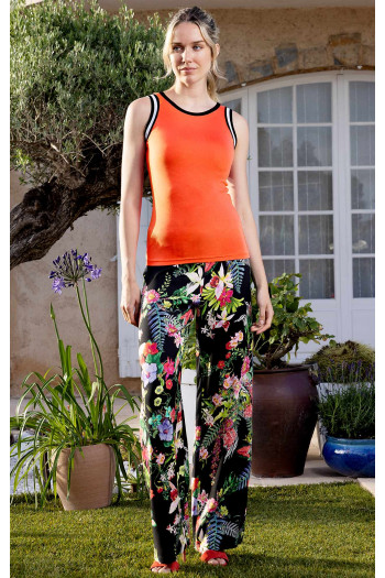 Vest Top In Orange and White [1]