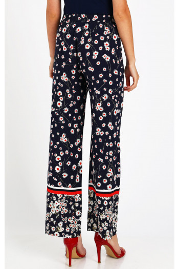 Tie Belt Trousers with a Print in Red [1]